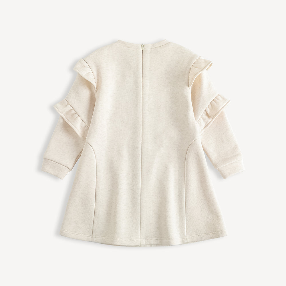 Character-Print Ruffle Sleeves Sweatdress