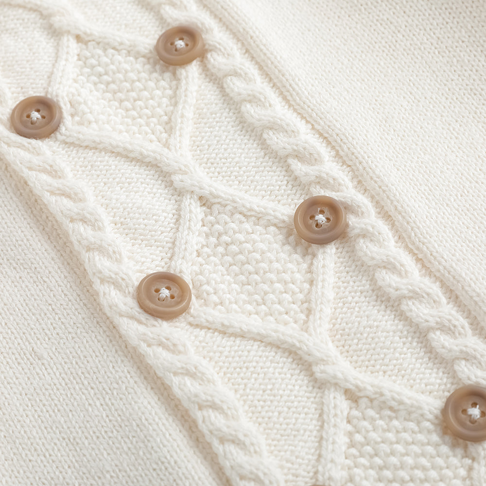 Embroidered Stand-Up Collar Cardigan