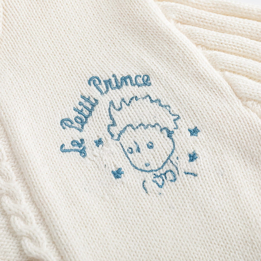 Embroidered Stand-Up Collar Cardigan