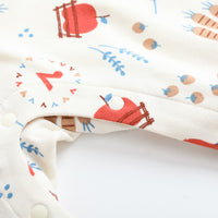 Vauva FW23 - Baby Girl Nordic Style Cotton Long Sleeve Romper (White)