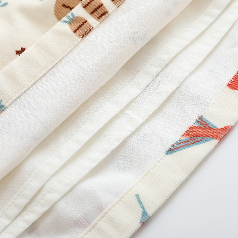 Vauva FW23 - Girls Happy Farm Cotton Dress (White)-product image close up