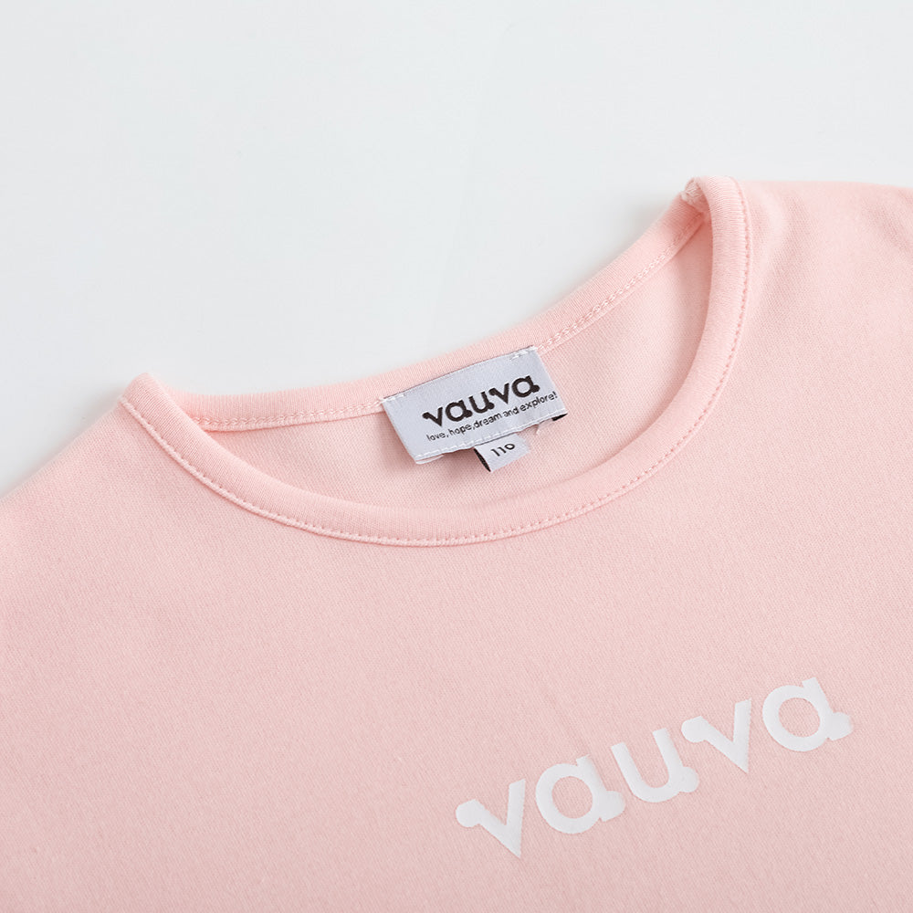 Vauva FW23 - Girls Cotton Long Sleeve Crewneck T-Shirt (Pink)