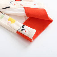 Vauva FW23 - Baby Nordic Print Cotton Long Sleeve Romper (Red)