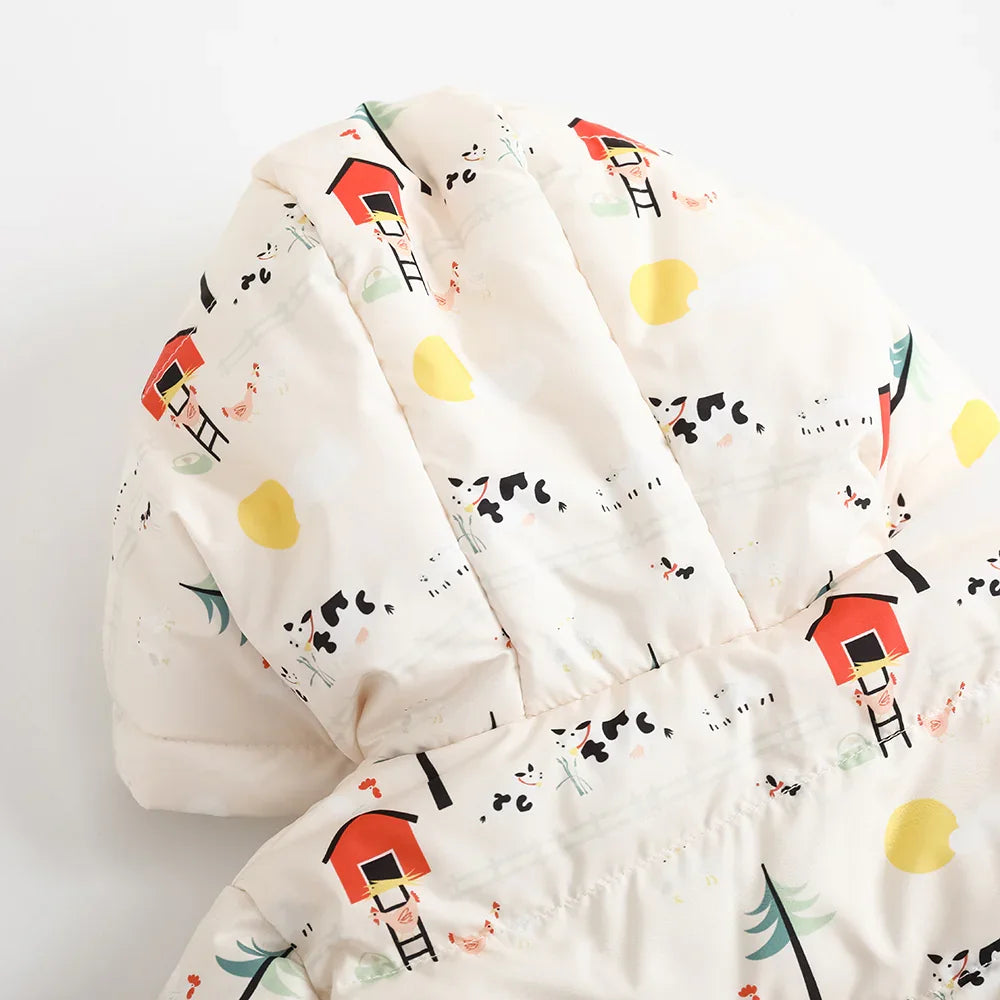 VAUVA Vauva FW23 - Baby Nordic Style Print Coat with Hood Coat & Jacket