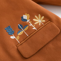 Vauva FW23 - Girls Ruffle Collar Embroidered Coat (Brown)