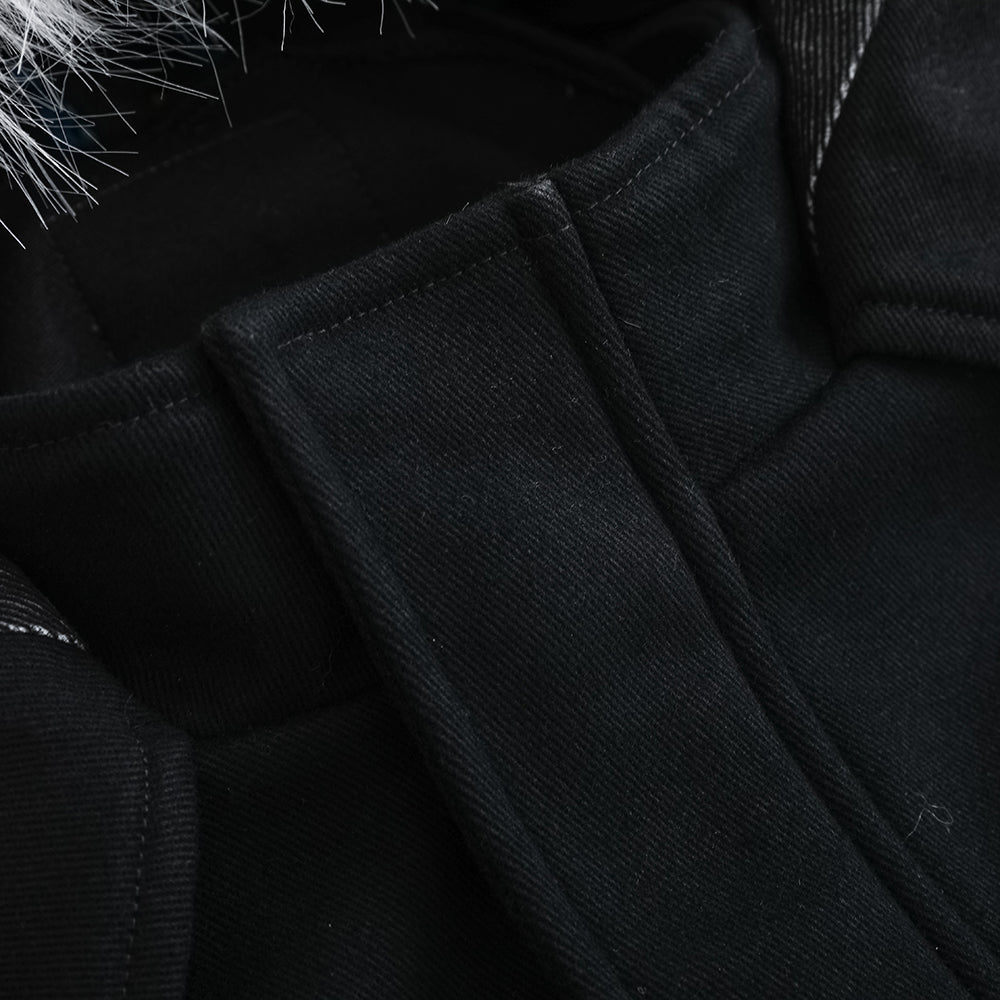 VAUVA Vauva FW23 - Boys Simple Embroidered Black Hooded Coat Coat & Jacket