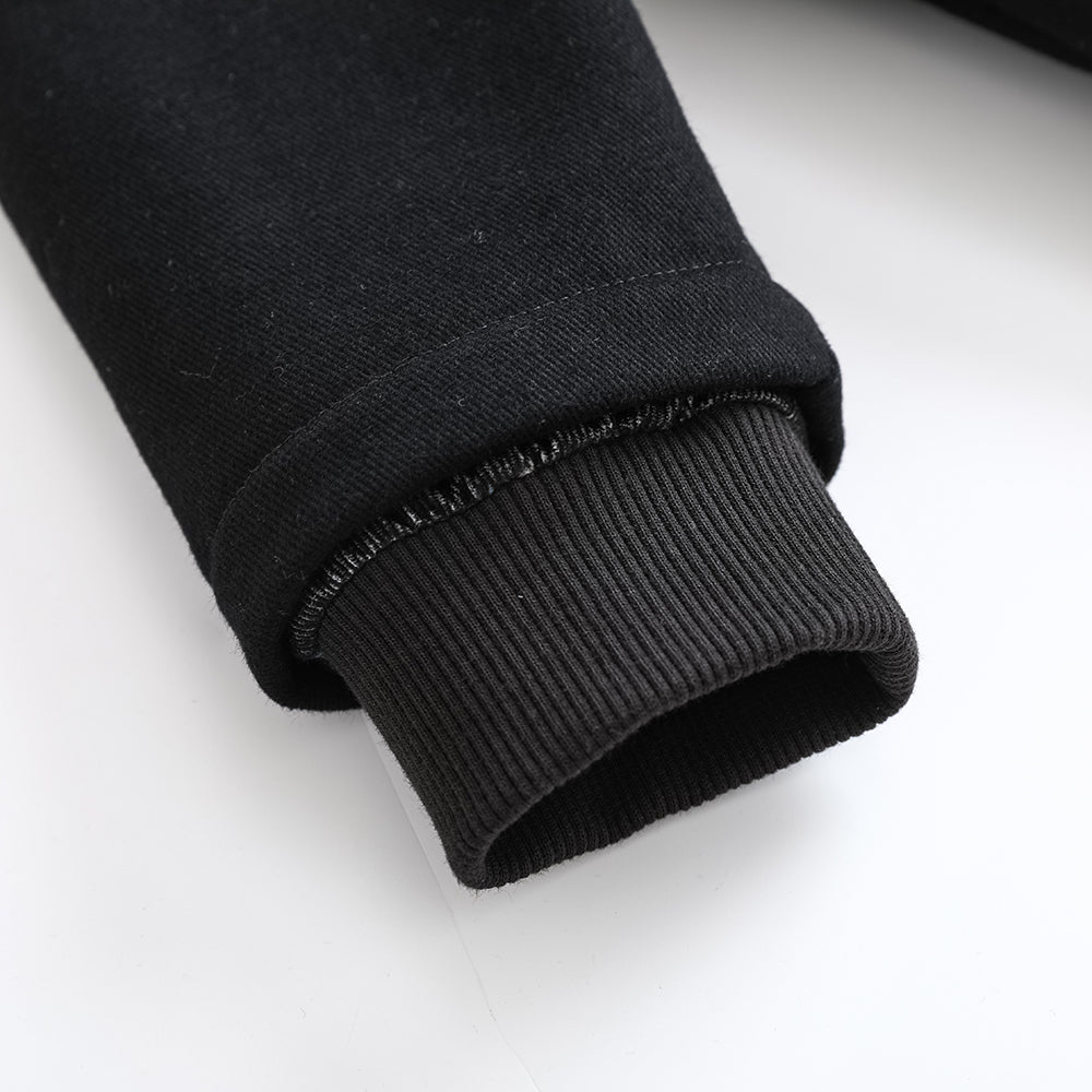 VAUVA Vauva FW23 - Boys Simple Embroidered Black Hooded Coat Coat & Jacket