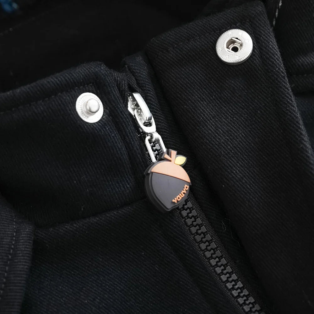 VAUVA Vauva FW23 - Boys Simple Embroidered Black Hooded Coat Coat & Jacket