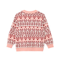 Vauva FW23 - Girls Jacquard Cotton Cashmere Jacket (Pink)