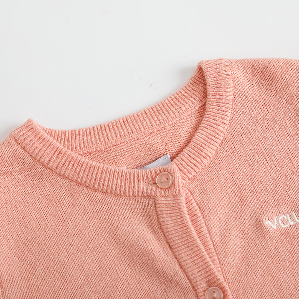 VAUVA Vauva FW23 - Girls Lace Cotton Cashmere Cardigan (Pink) Coat & Jacket