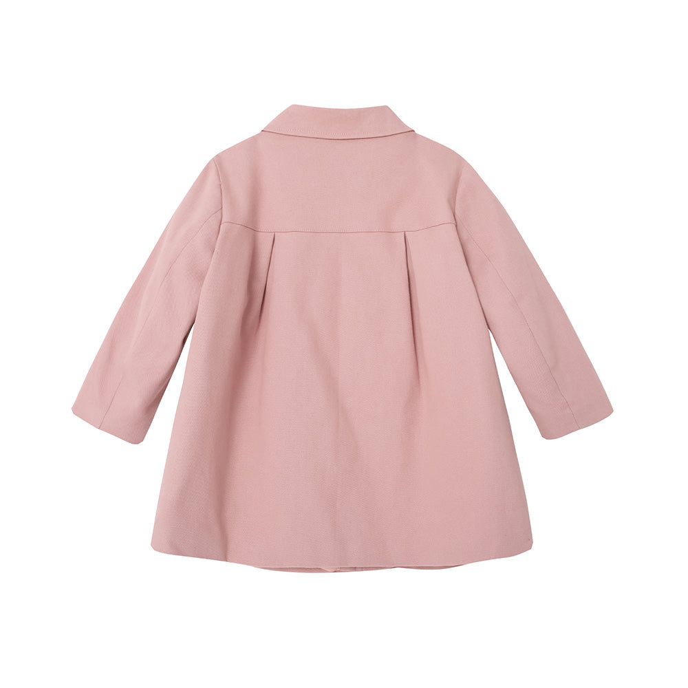 VAUVA Vauva FW23 - Girls Embroidered Logo Quilted Coat (Pink) Coat & Jacket
