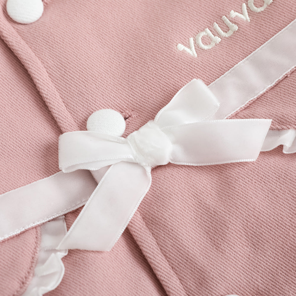 VAUVA Vauva FW23 - Girls Embroidered Logo Quilted Coat (Pink) Coat & Jacket