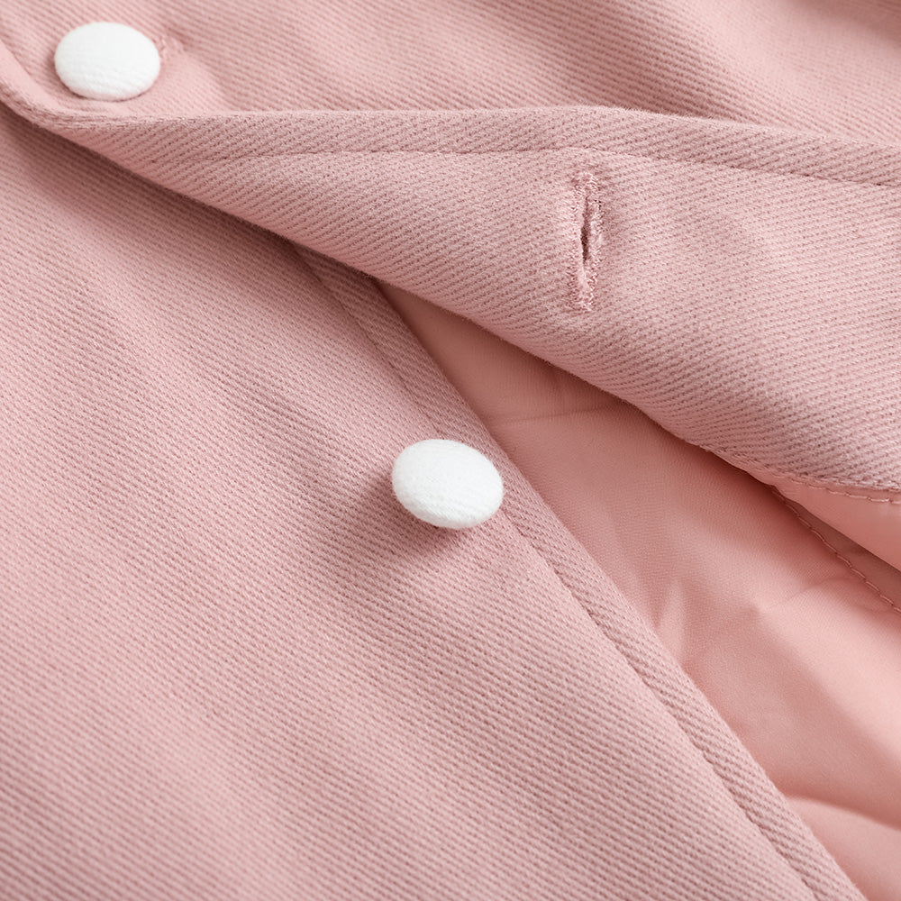 VAUVA Vauva FW23 - Girls Embroidered Logo Quilted Coat (Pink) Coat & Jacket