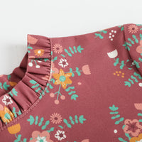 Vauva FW23 - Girls Red Floral Dress-product image close up