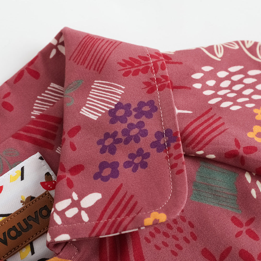 VAUVA Vauva FW23 - Girls Printed Waist Strapped Windbreaker Jacket (Red) Coat & Jacket