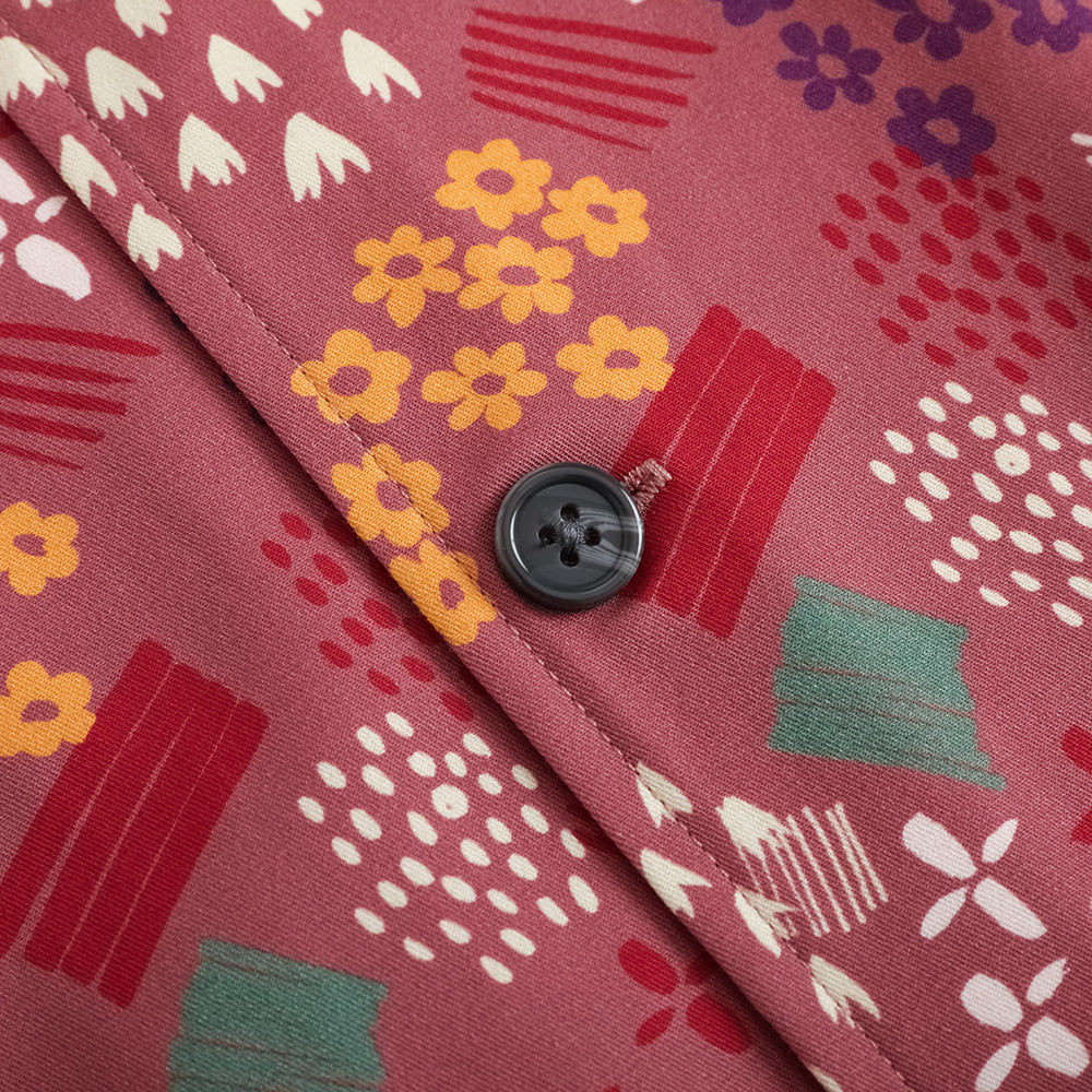 VAUVA Vauva FW23 - Girls Printed Waist Strapped Windbreaker Jacket (Red) Coat & Jacket