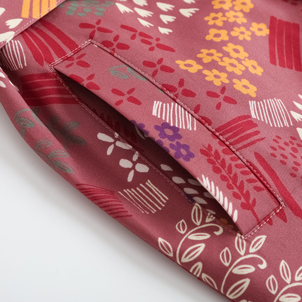 VAUVA Vauva FW23 - Girls Printed Waist Strapped Windbreaker Jacket (Red) Coat & Jacket