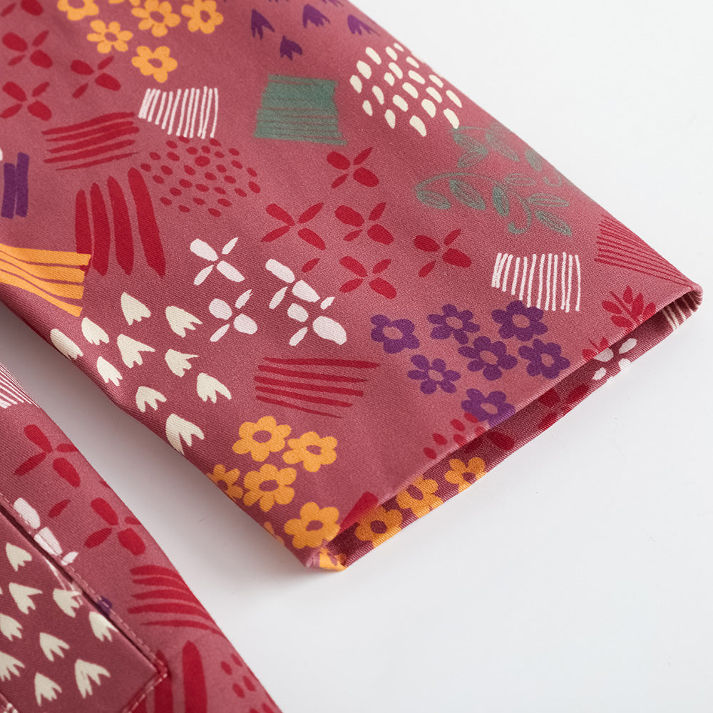 VAUVA Vauva FW23 - Girls Printed Waist Strapped Windbreaker Jacket (Red) Coat & Jacket