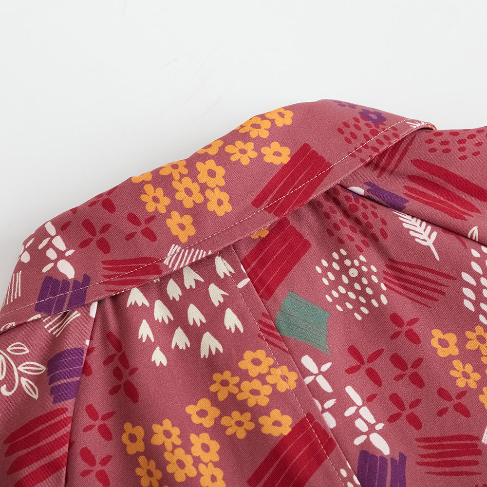 VAUVA Vauva FW23 - Girls Printed Waist Strapped Windbreaker Jacket (Red) Coat & Jacket