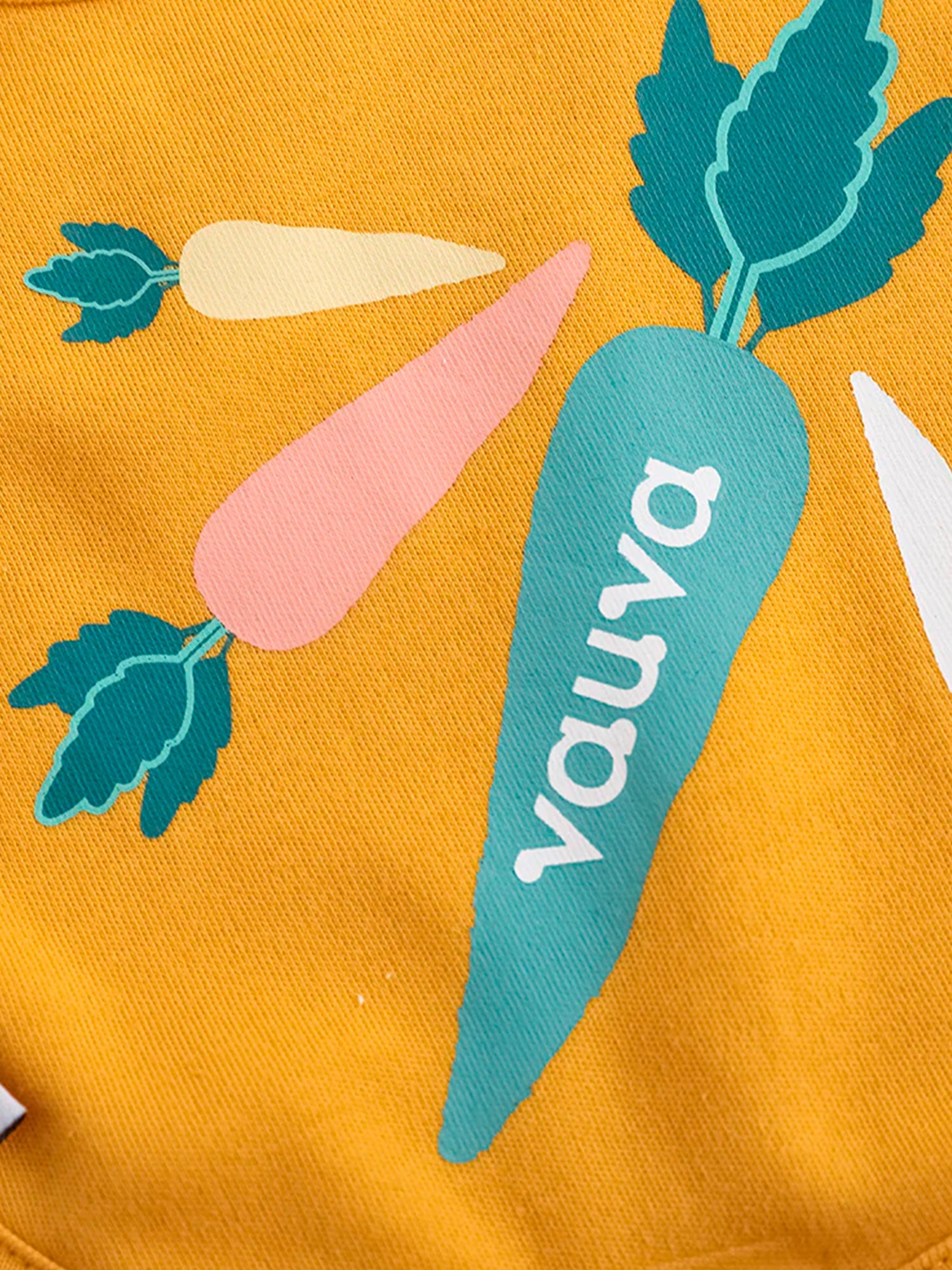 VAUVA Vauva FW23 - Baby Boy Carrot Pattern Cotton Bib (Yellow) Bib