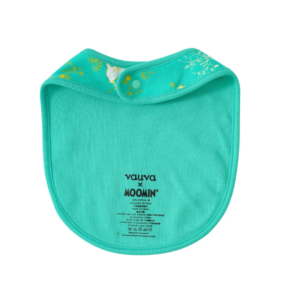 Vauva x Moomin Vauva x Moomin SS23 - Baby Unisex All Over Print Cotton Bib (Green) Bib