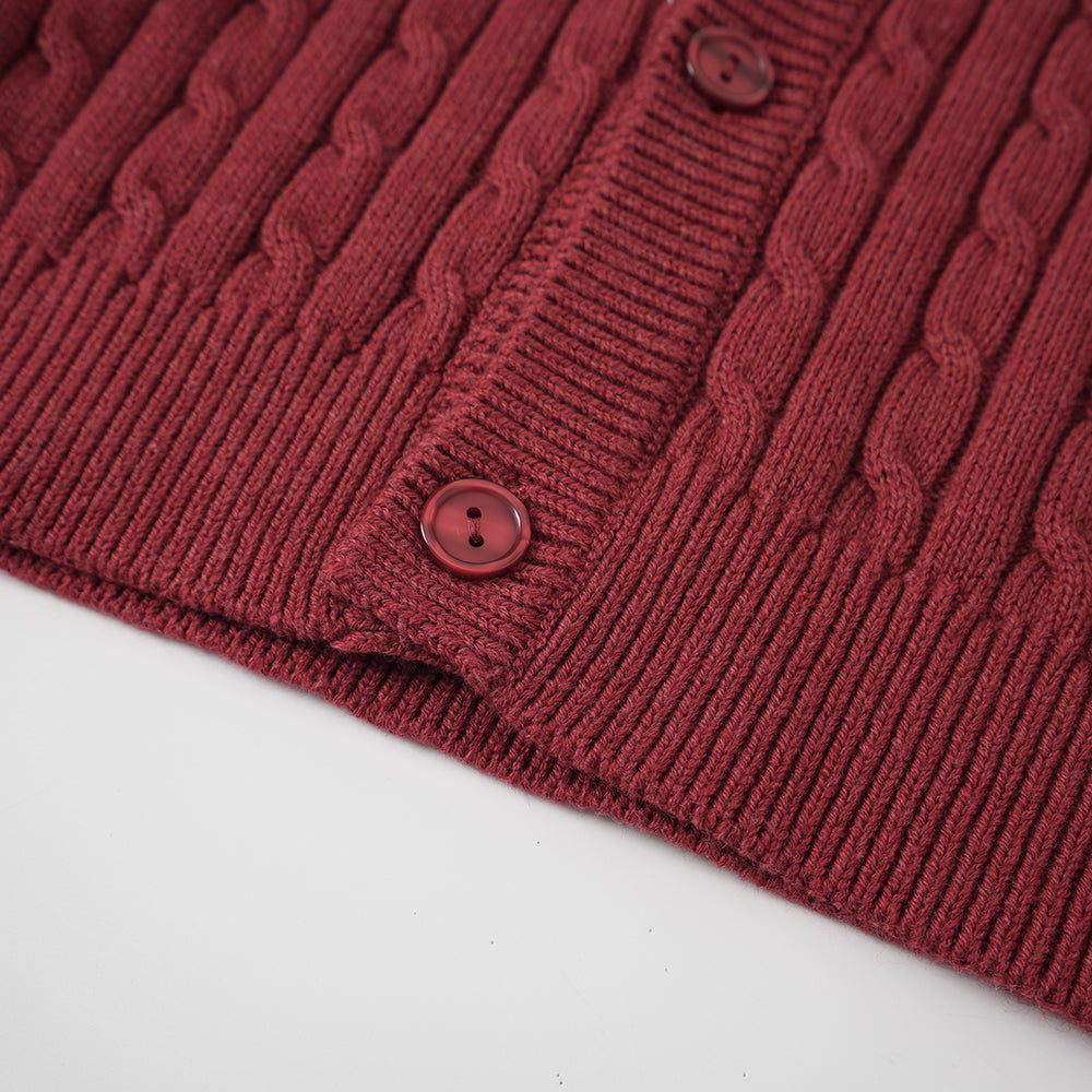 VAUVA Vauva FW23 - Boys Dark Red Cotton Cashmere Jacket Coat & Jacket