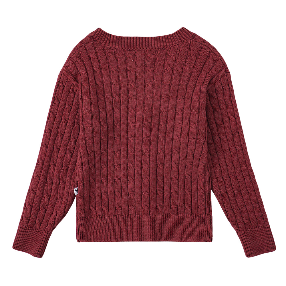 VAUVA Vauva FW23 - Boys Dark Red Cotton Cashmere Jacket Coat & Jacket