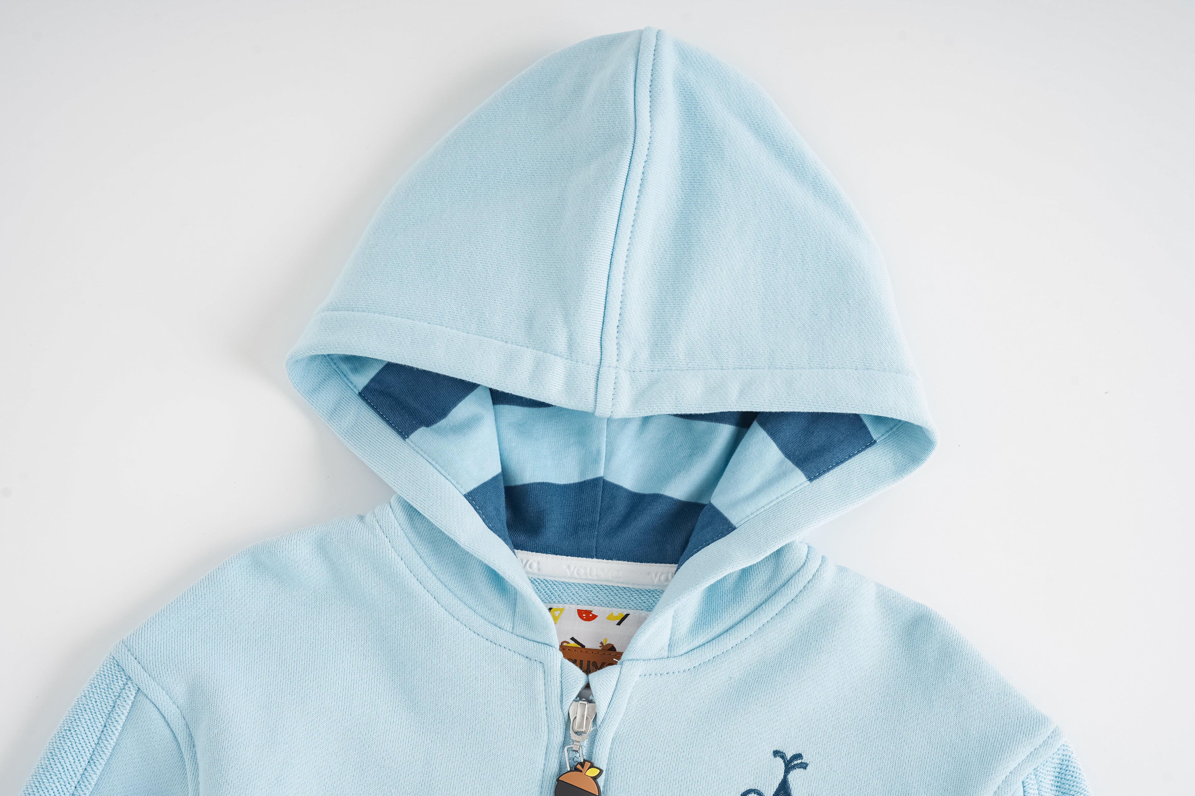 Bear-Embroidered Hooded Jacket