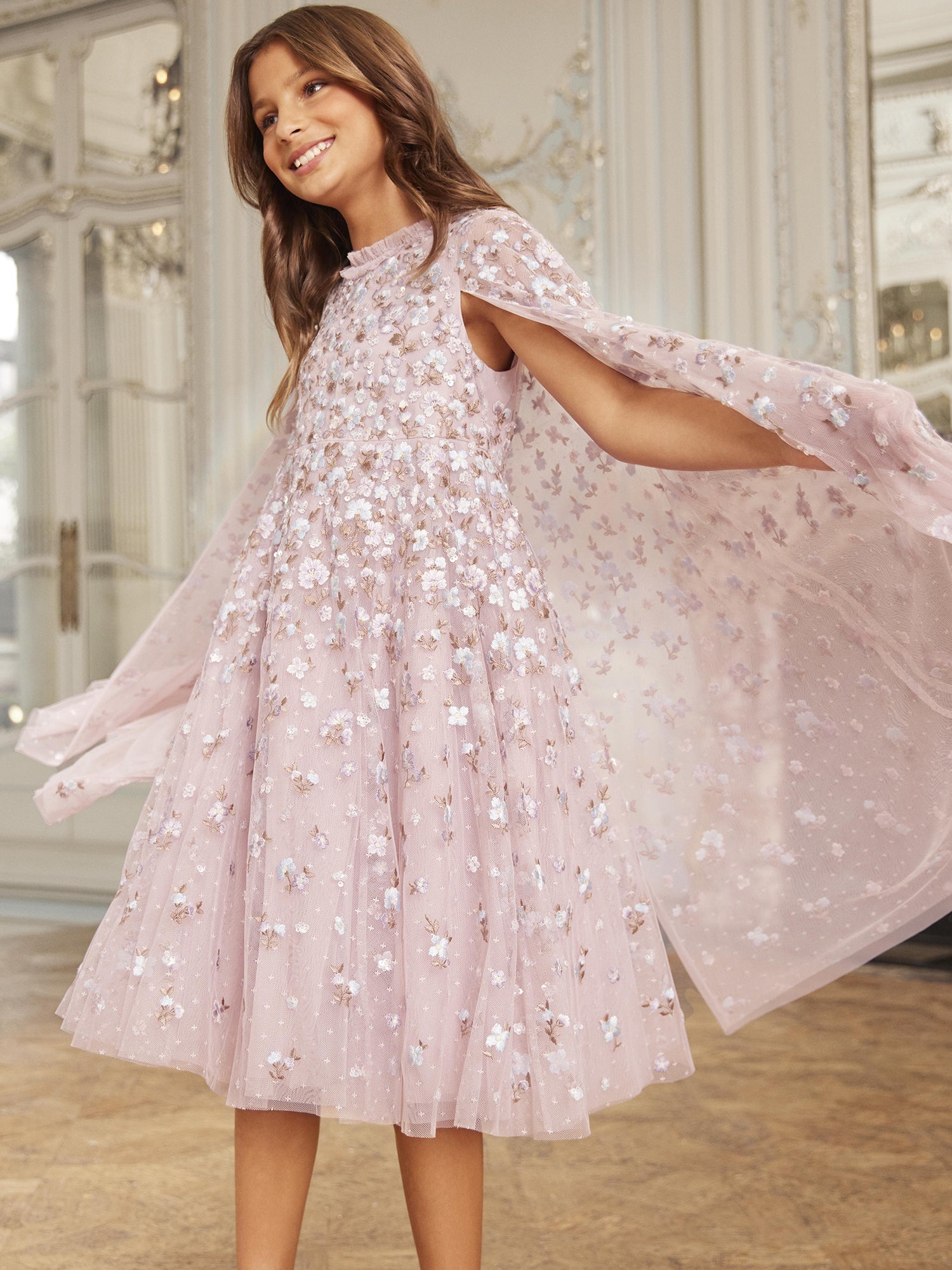 Dahlia Ditsy Cape Kid Dress