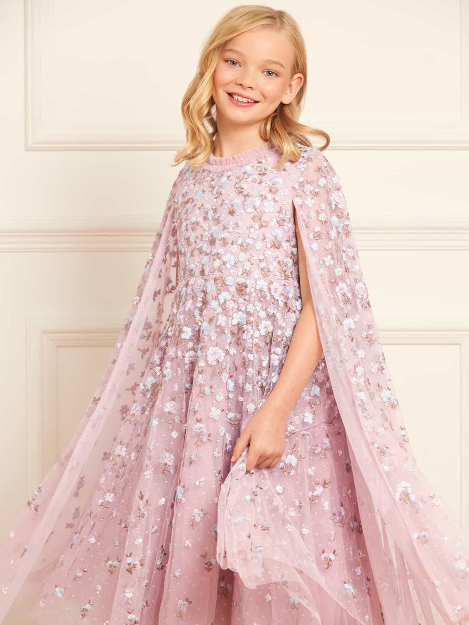 Dahlia Ditsy Cape Kid Dress