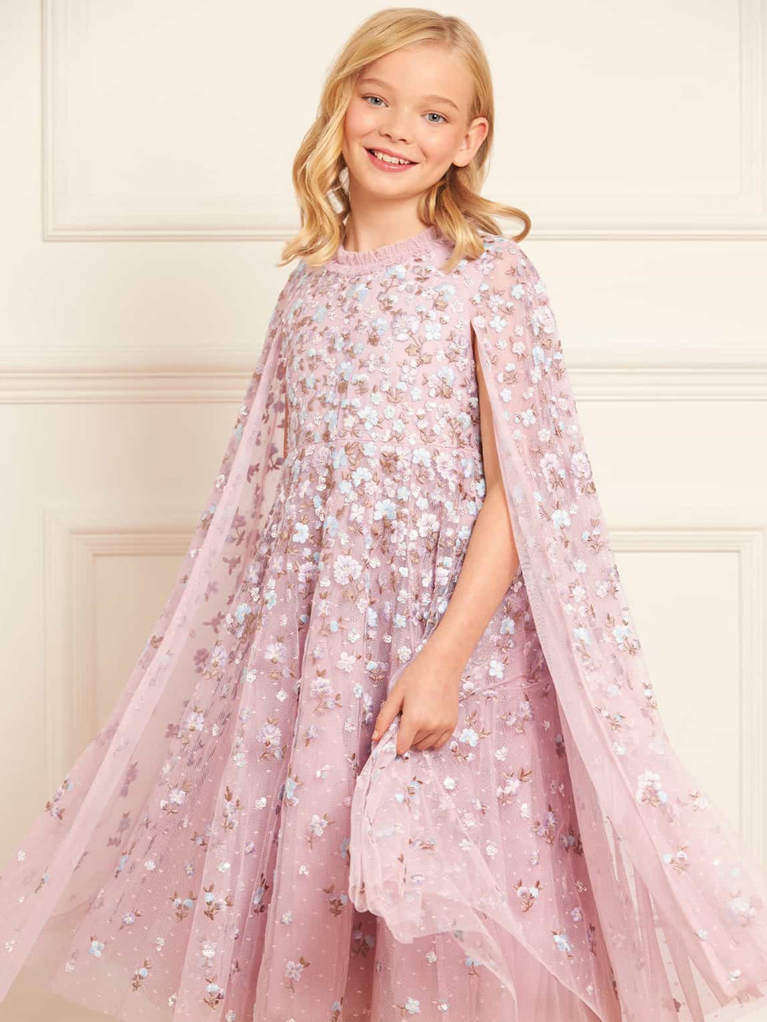 Dahlia Ditsy Cape Kid Dress