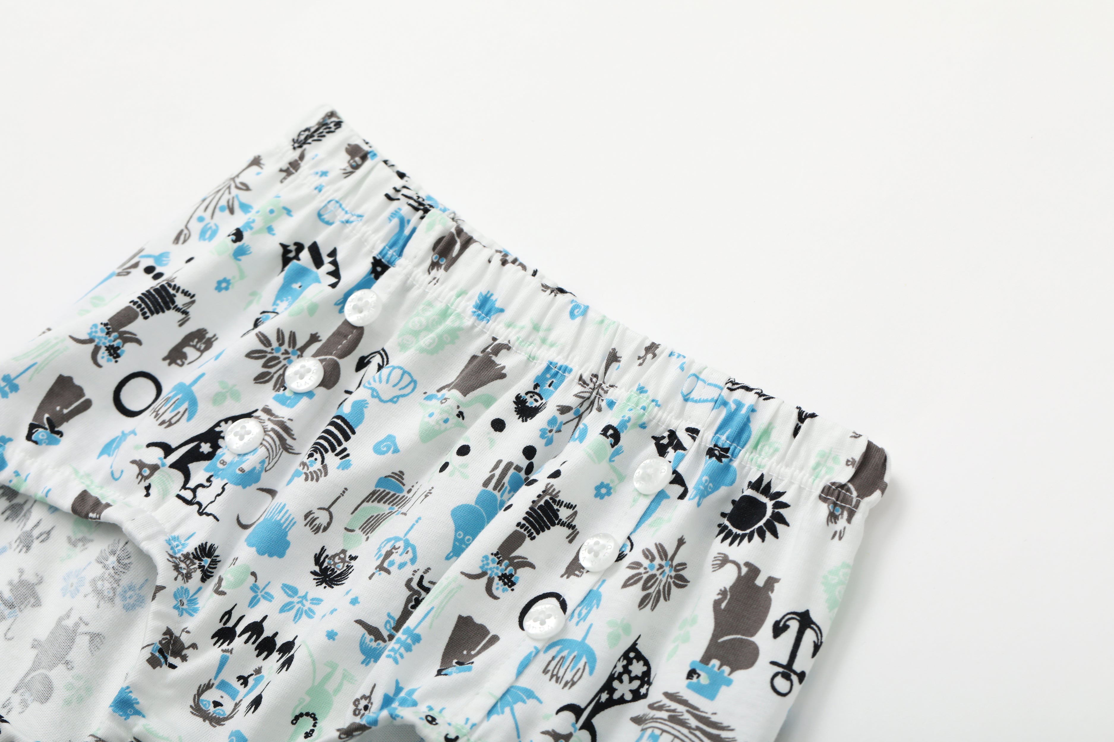 Vauva x Moomin Vauva x Moomin - Baby Boy All Over Print Collar Top & Bottom Set - Pastel Green Top & Bottom Set