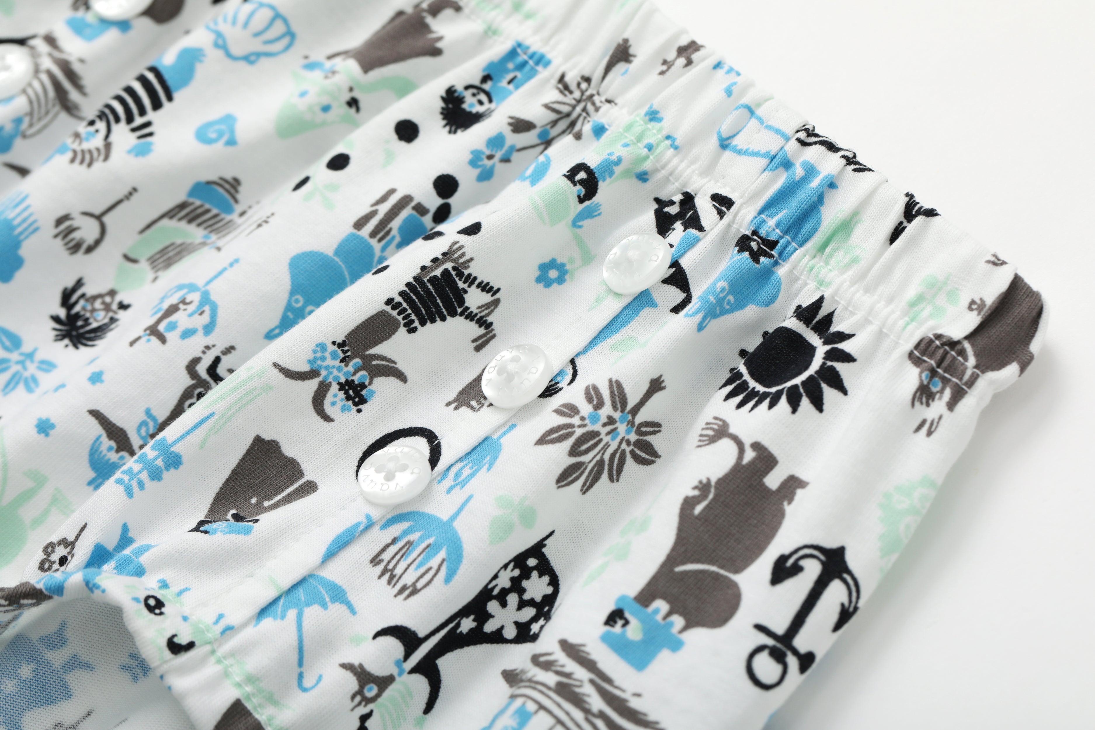 Vauva x Moomin Vauva x Moomin - Baby Boy All Over Print Collar Top & Bottom Set - Pastel Green Top & Bottom Set