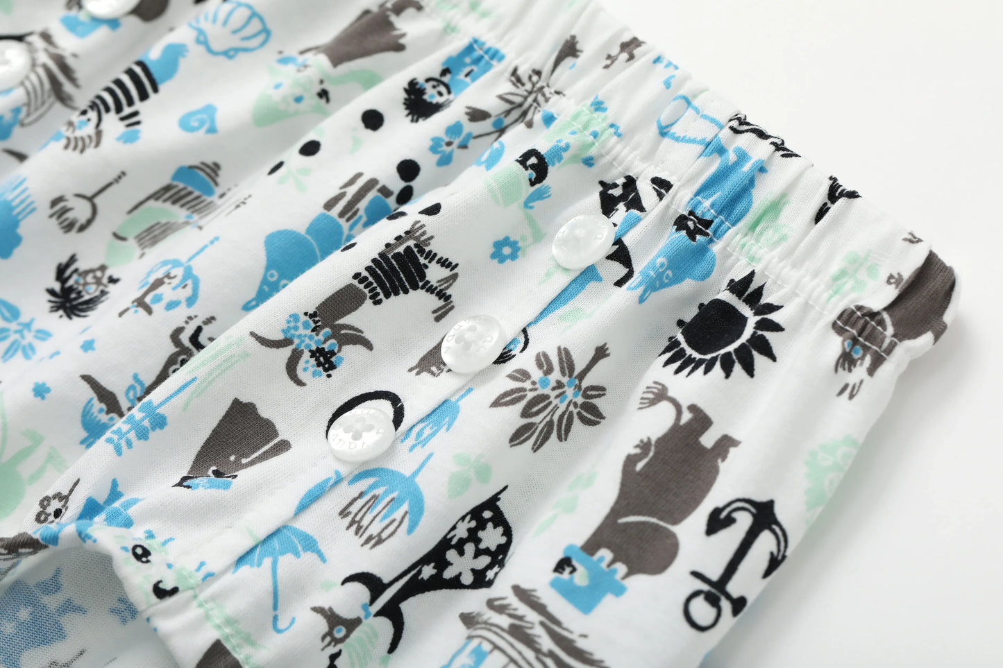 Vauva x Moomin Vauva x Moomin - Baby Boy All Over Print Collar Top & Bottom Set - Pastel Green Top & Bottom Set