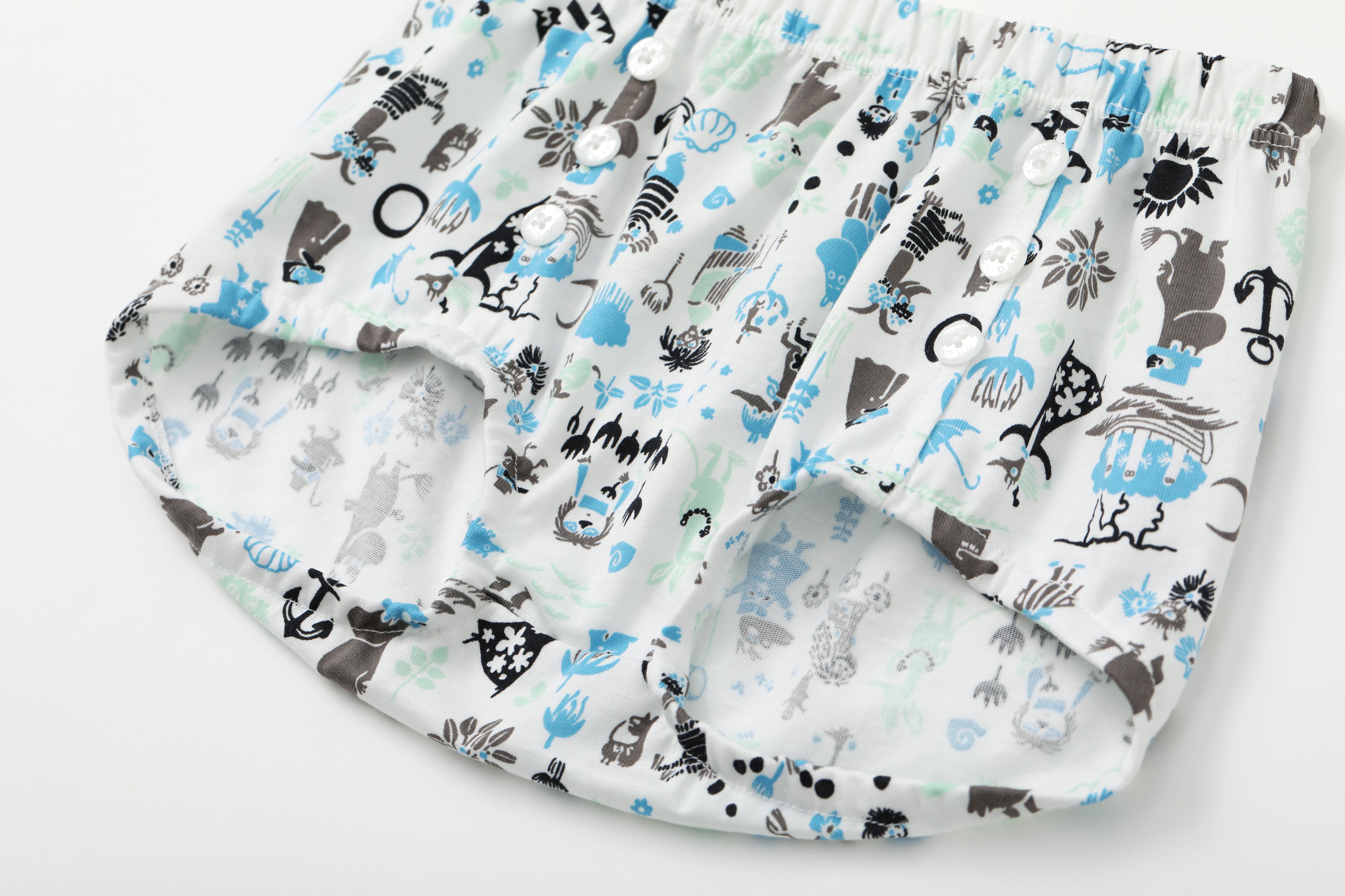 Vauva x Moomin Vauva x Moomin - Baby Boy All Over Print Collar Top & Bottom Set - Pastel Green Top & Bottom Set