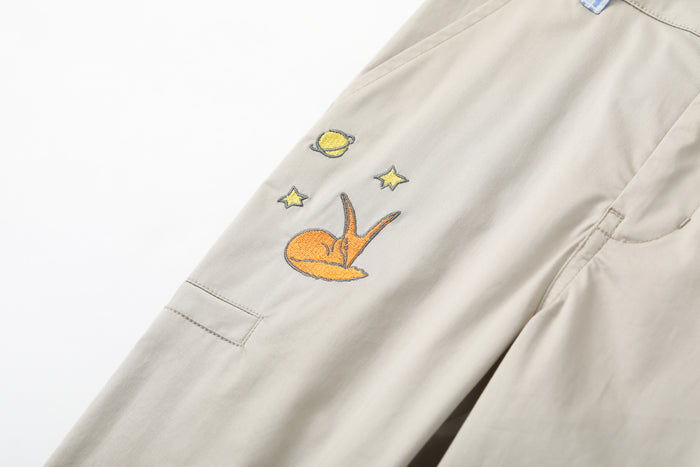 Vauva x Le Petit Prince - Toddler Boy Strength Cotton Twill Little Fox Single Print Pants - Beige