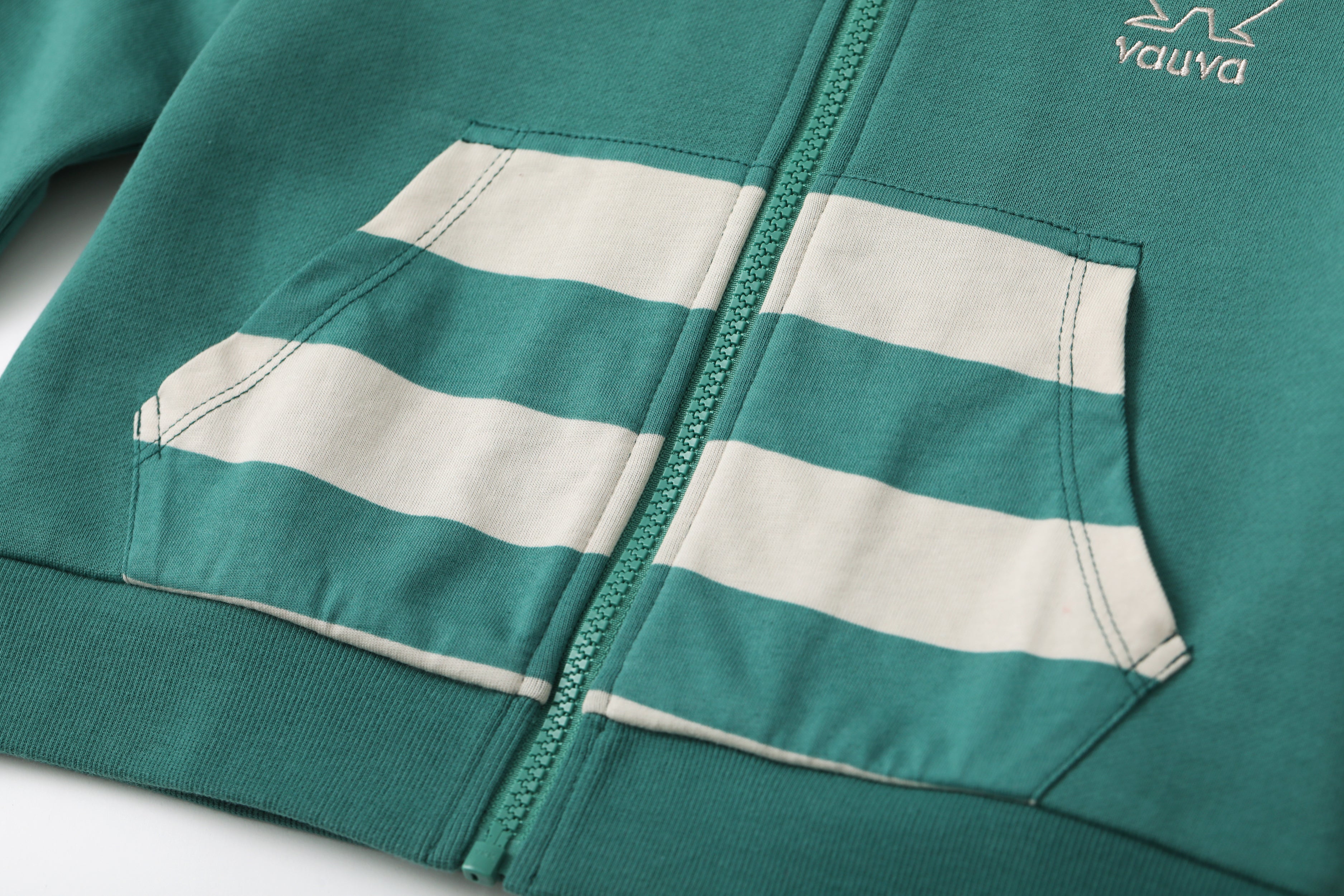 Bear-Embroidered Hooded Jacket