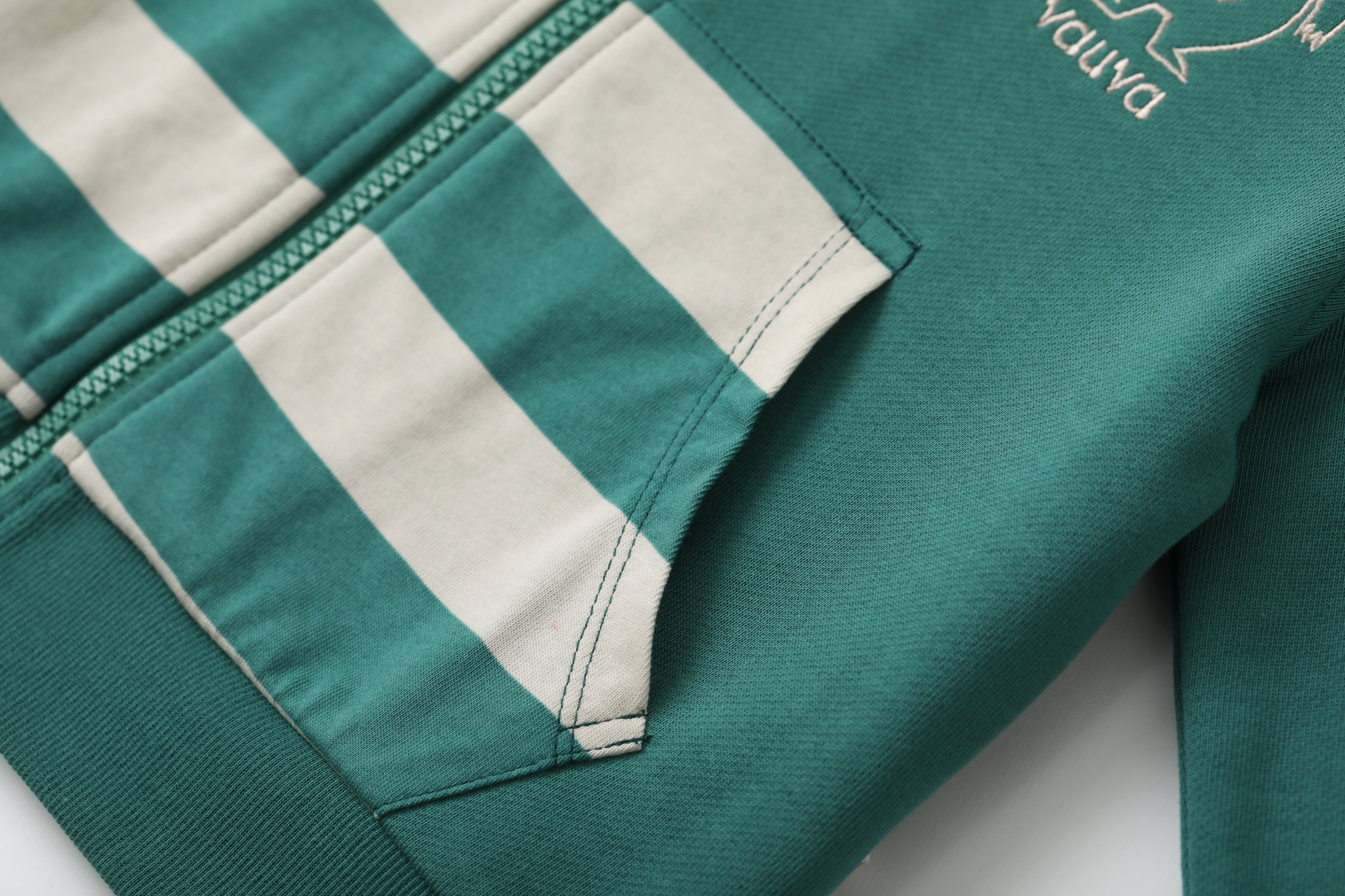 Bear-Embroidered Hooded Jacket