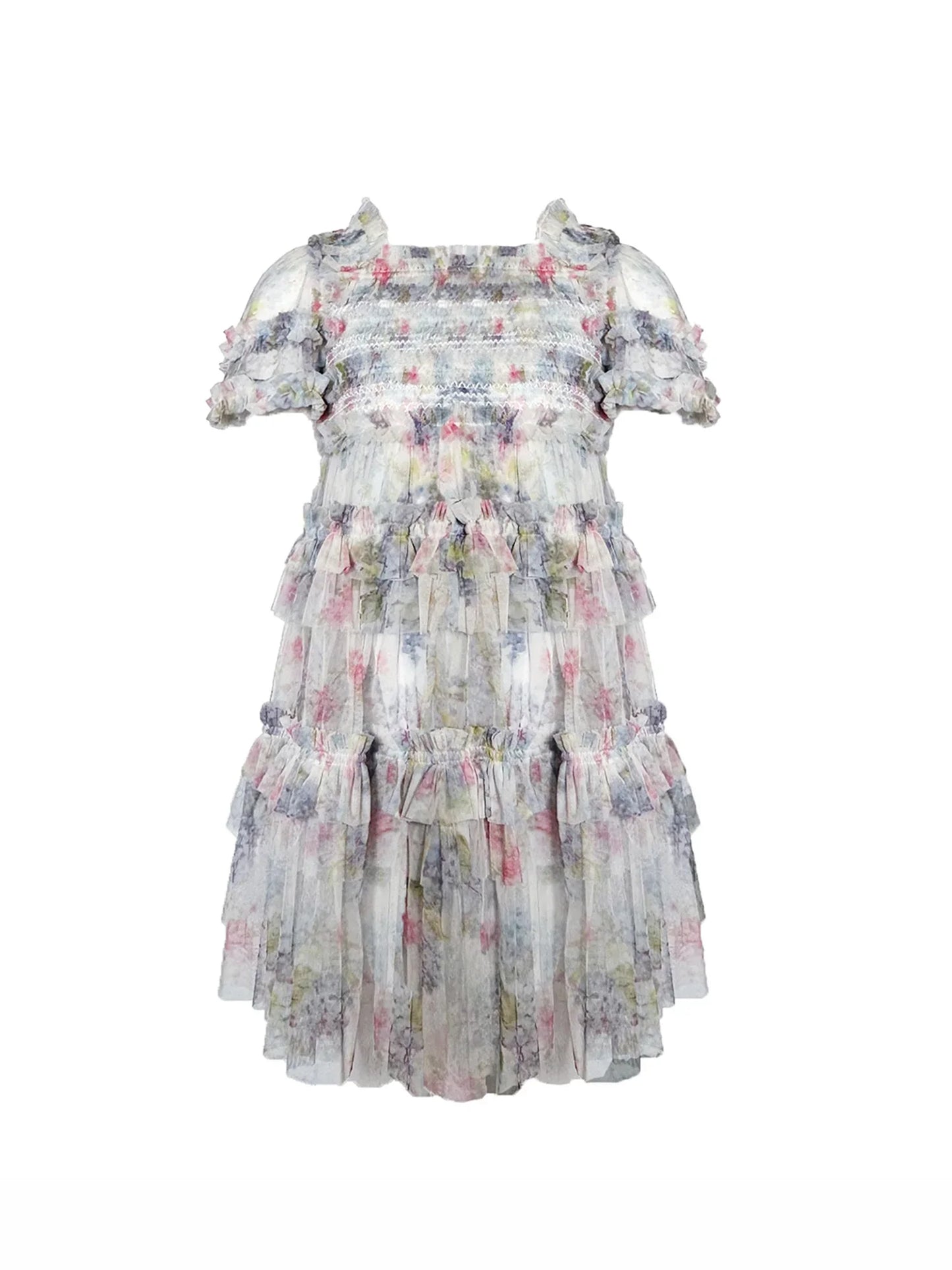 Hydrangea Frill Smocked Kid Dress