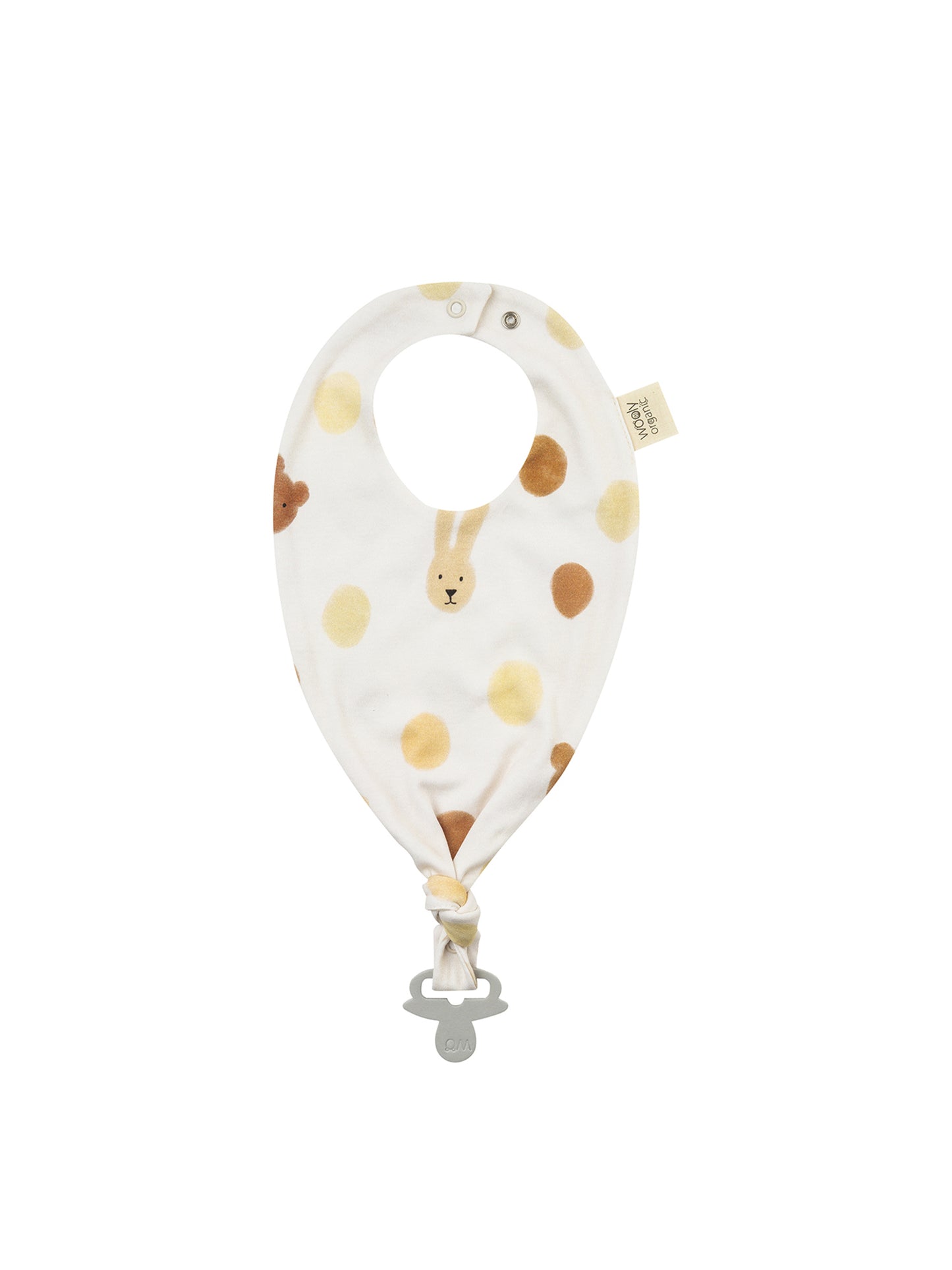 Big Dots Bib With Pacifier Clip (GOTS)