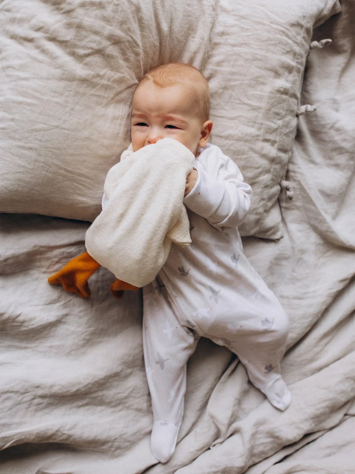 Bird Print Wrap Sleepsuit with Feet (GOTS)