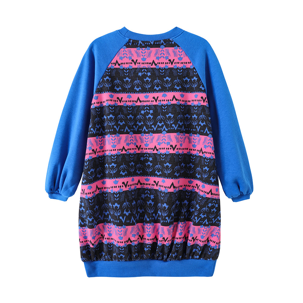Vauva FW23 - Girls Organic Cotton Long Sweatshirt (Royal Blue) - My Little Korner