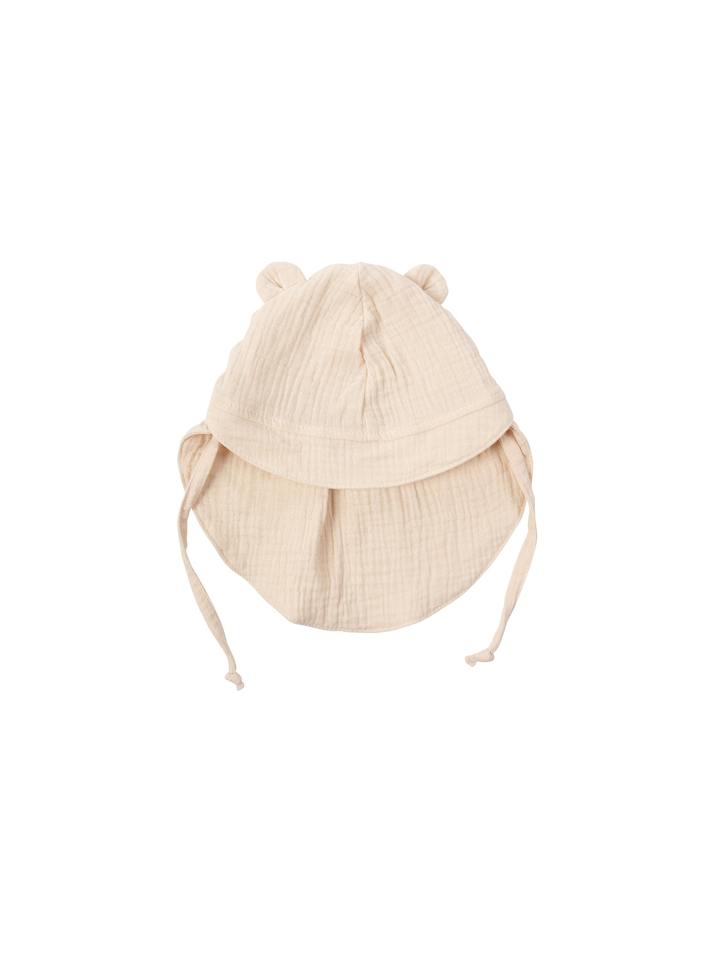 Muslin Sun Hat With Teddy Ears (GOTS)