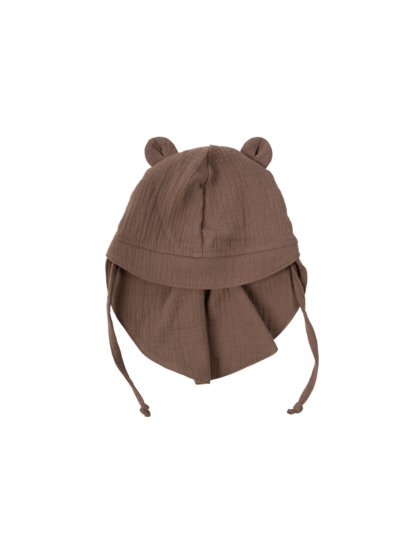 Muslin Sun Hat With Teddy Ears (GOTS)