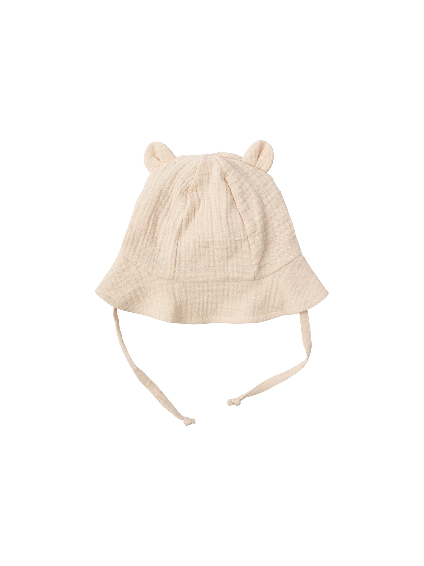 Muslin Sun Hat With Teddy Ears (GOTS)