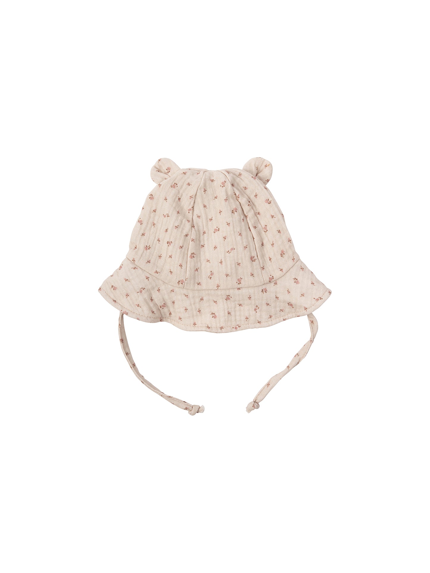 Muslin Sun Hat With Teddy Ears (GOTS)