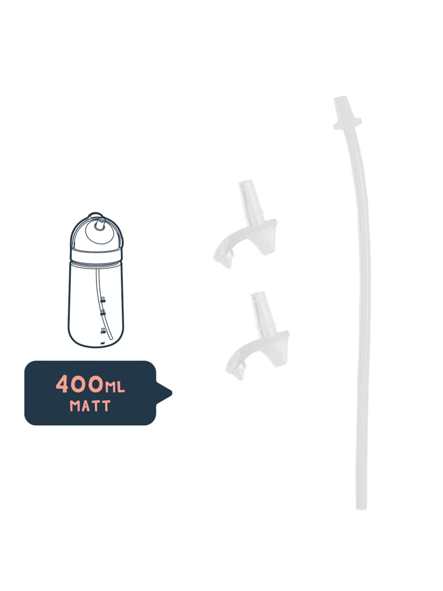 Matt Replacement Kid Straw - Clear