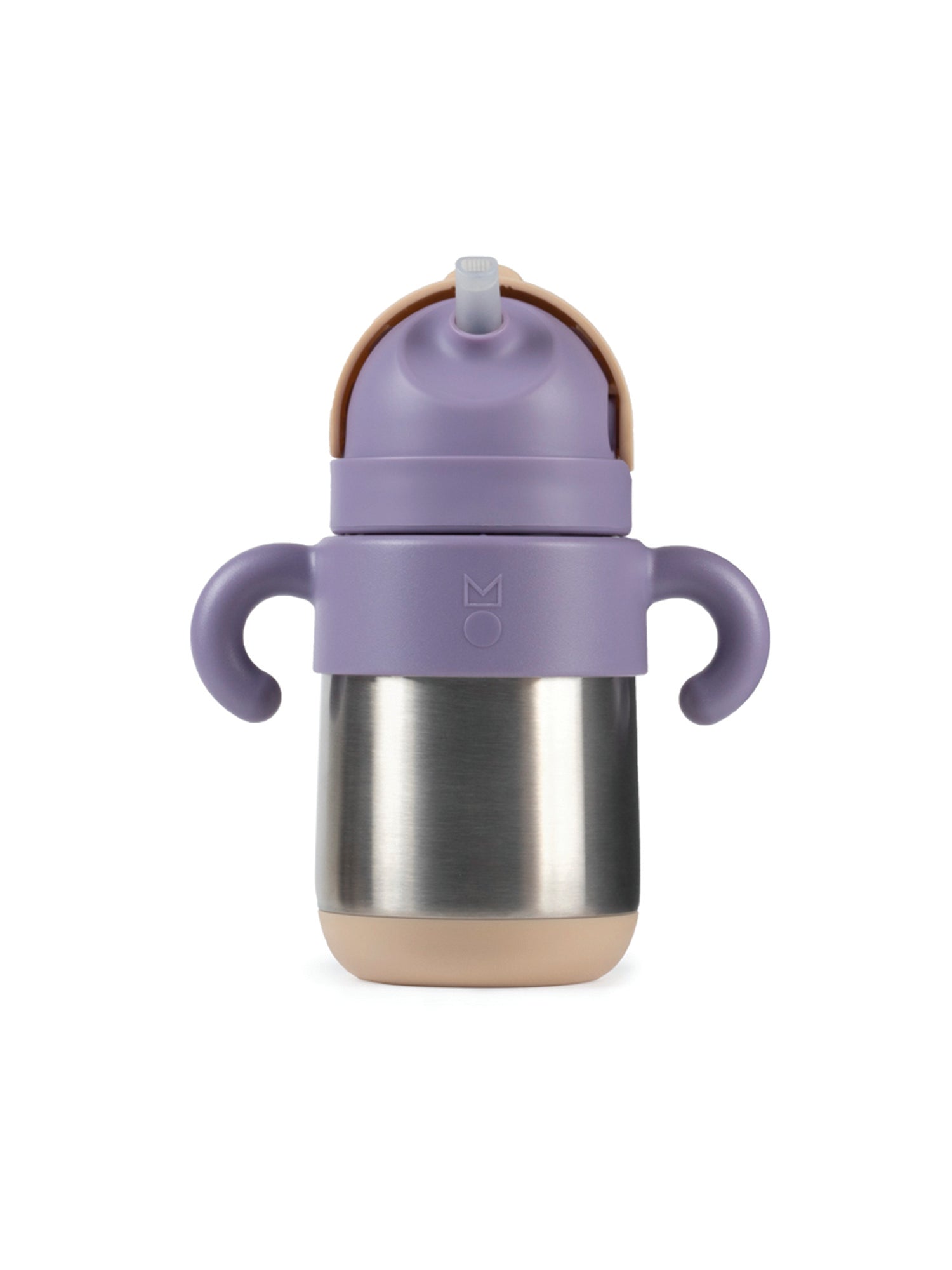 Matt Thermal Straw Bottle - Purple + Milk Tea