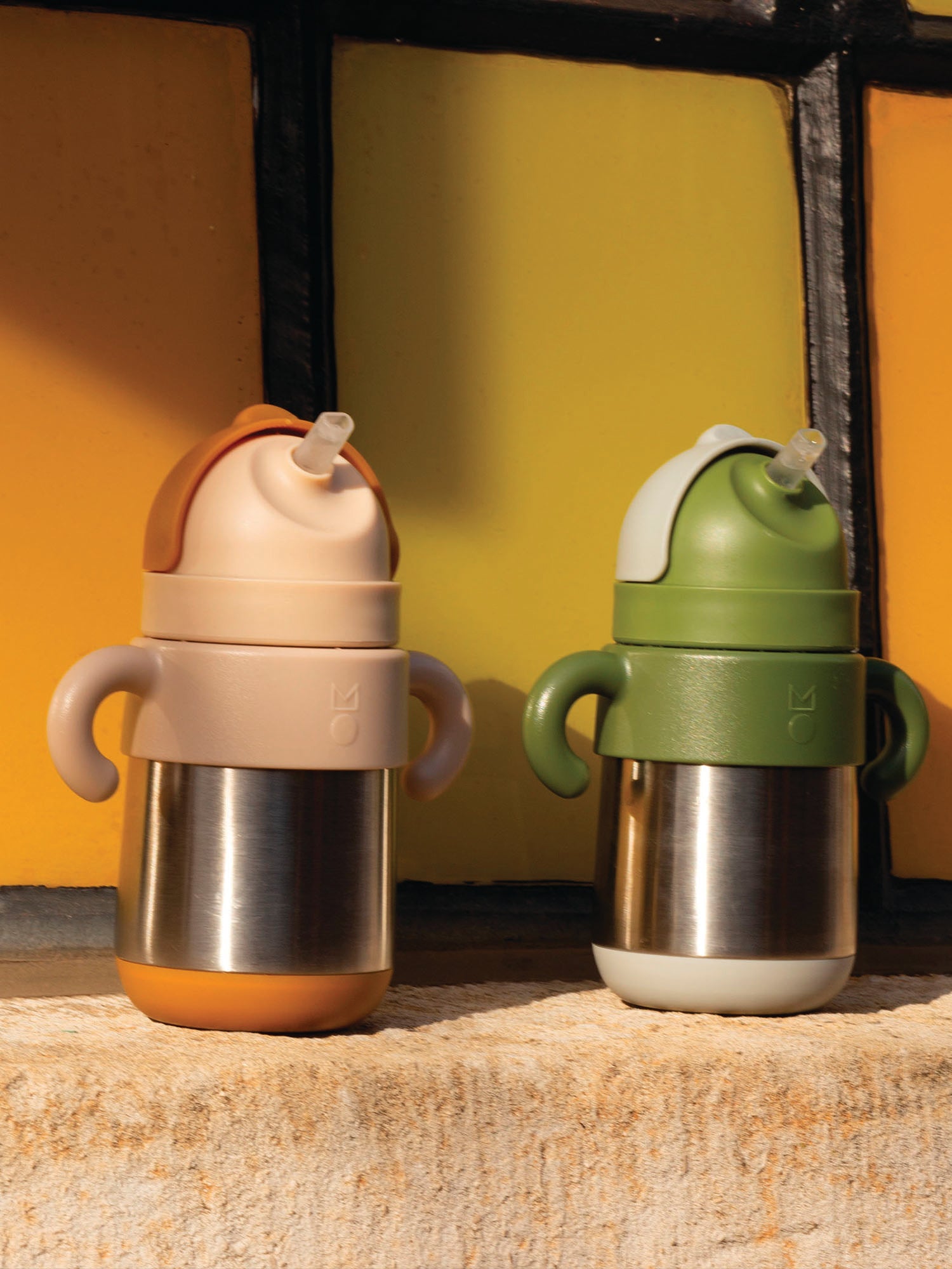 Matt Thermal Straw Bottle - Caramel + Milk Tea