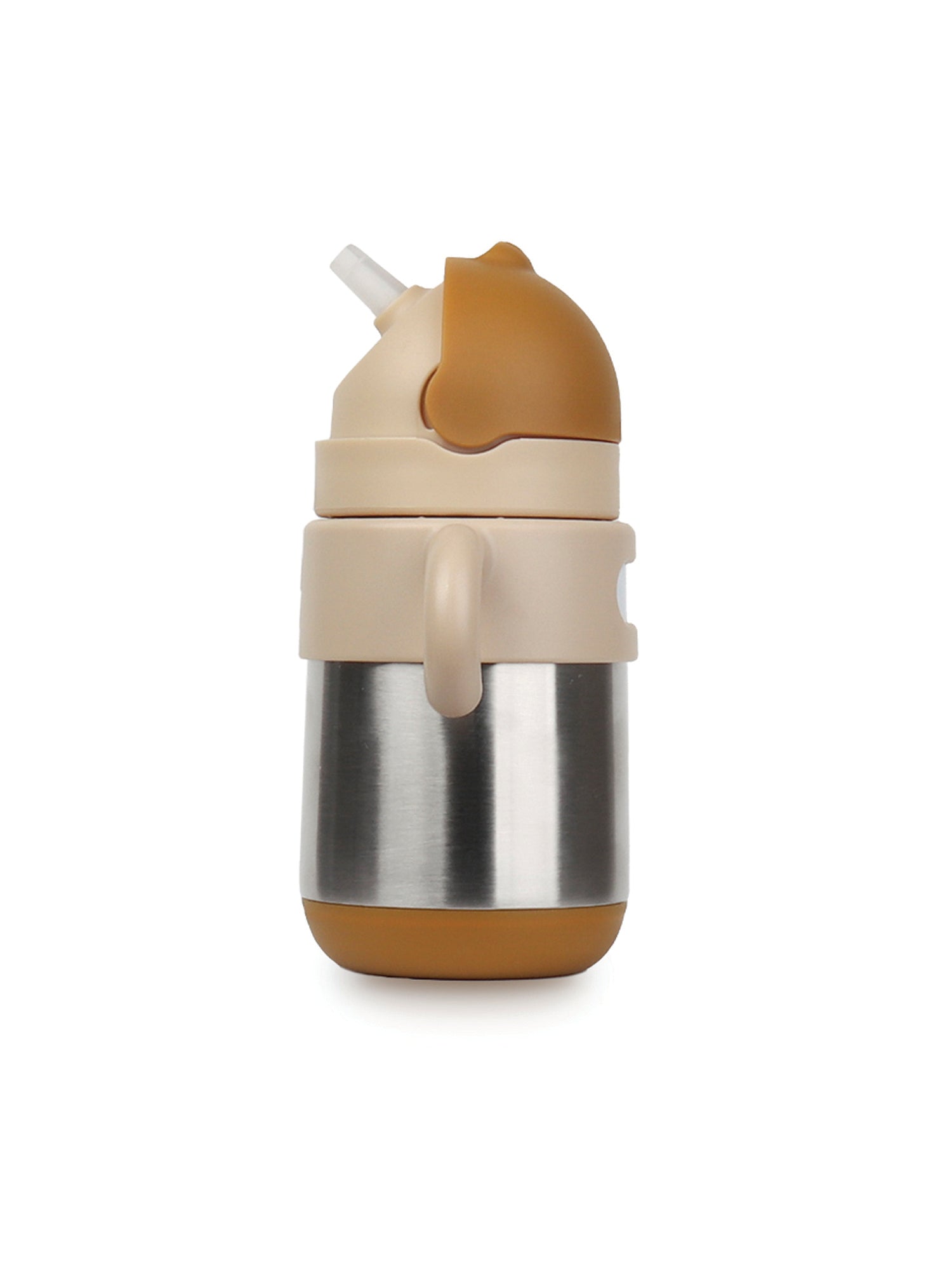 Matt Thermal Straw Bottle - Caramel + Milk Tea